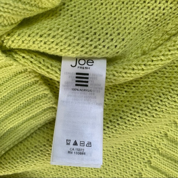 JOE FRESH LIGHT Lime Green PULL OVER KNIT TOP LONG SLEEVE SIZE M - Picture 4 of 5